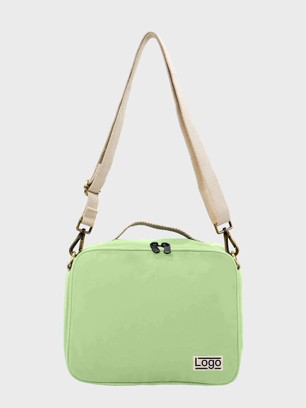 Sac isotherme personnalisable en coton bio Alice Vert d'eau